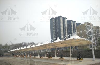  上海示一膜结构安阳公交公司充电桩停车雨棚