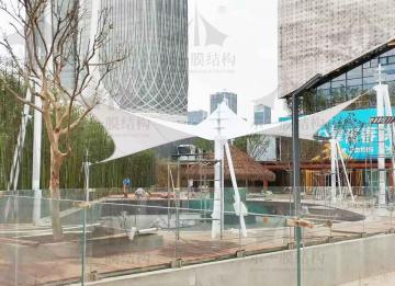 江苏南京游泳池遮阳张拉膜工程分享