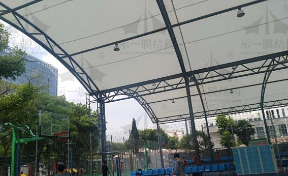 江苏昆山篮球场膜结构遮阳雨棚