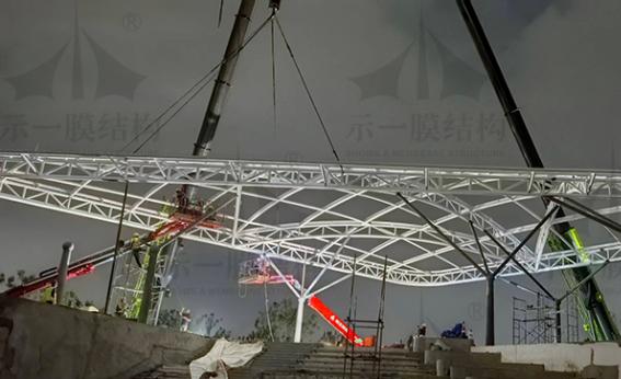 青浦凤溪公园膜结构廊架项目-1